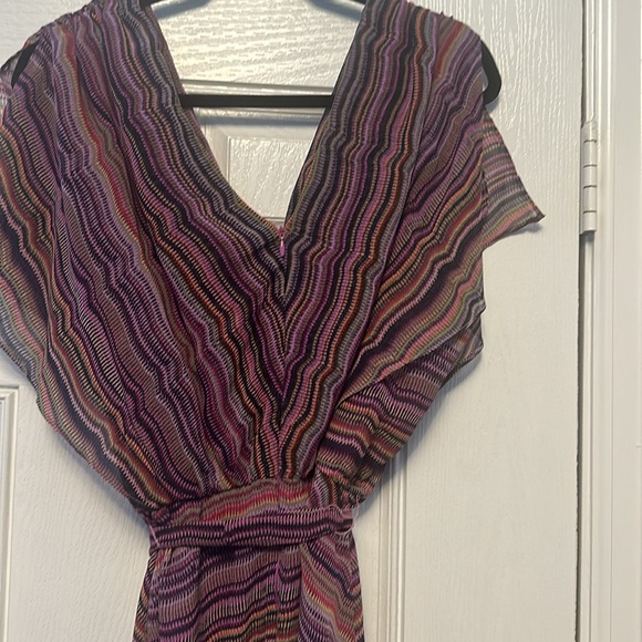 V neck purple Maison Tara dress size 16W - Picture 5 of 6